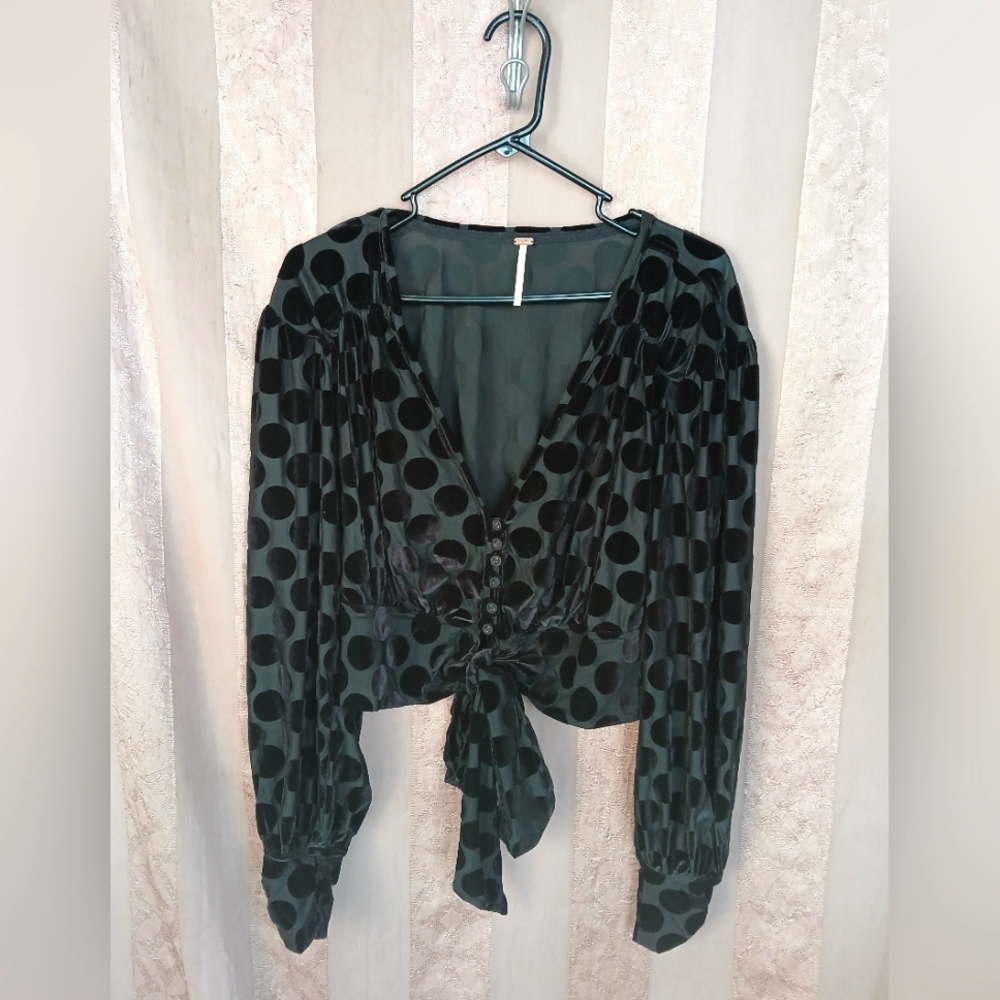💎 Free People Women's Top Velvet DOT #0317